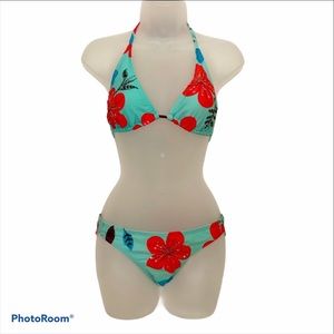 Xhilaration Sequined Tropical Floral Print Bikini